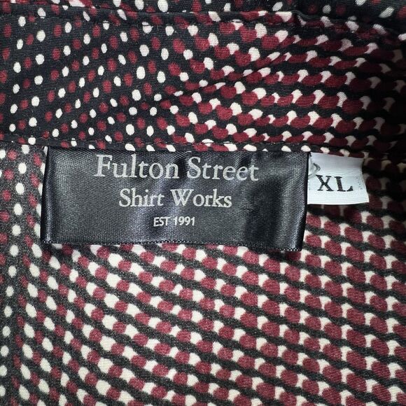 VTG Fulton Street Shirt Works Mens XL Halftone Stripes Short Sleeve Pullover USA - Picture 4 of 11